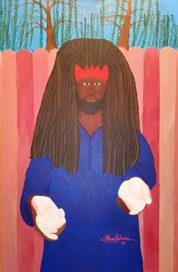 Gregory Roberson; Young King, 2015, Original Painting Acrylic, 24 x 36 inches. Artwork description: 241 Original acrylic Painting on canvas of a contemporary Young King and Lion from the tribe of Judah.Rasta, African- American, ethnic, tribal, liberation, warrior, spear, king, ethnic, people, man, Judah...