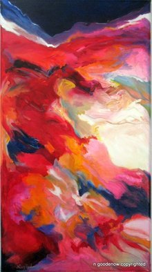 Nancy Goodenow; Abstract Skyline, 2011, Original Painting Acrylic, 22 x 38 inches. Artwork description: 241  Vivid colors, on canvas, wrapped edges, rounded.   ...