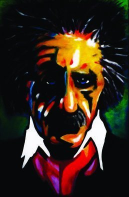 Steve Meyerholz; Einstein, 2017, Original Painting Acrylic, 24 x 36 inches. Artwork description: 241 This painting was inspired by one of the most well- known inventors of all times. You probably recognize who it is, but for those of you who donaEURtmt, itaEURtms Albert Einstein.  I painted a portrait of Einstein with a cartoon- like style with high quality ...
