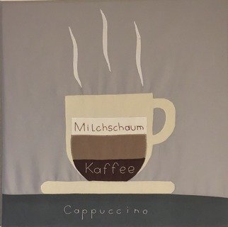 Stich-stich Gmbh; Cappuccino, 2019, Original Painting Other, 40 x 40 cm. Artwork description: 241 Fabric image made of high- quality cotton fabric.  The picture can be used as decoration for house, practice, office, cafe etc. ,as a unique gift. ...
