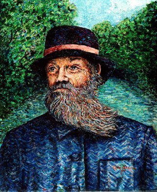 Gil Garcia; Windy Beard, 2000, Original Painting Oil, 24 x 30 inches. Artwork description: 241 I consider this my attempt at French Impressionistic pointillism with complimenting colors predominantly blues and greens. ...