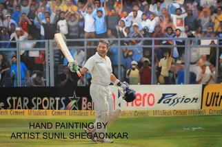 Sunil Shegaonkar; MASTER SACHIN TENDULKAR, 2016, Original Painting Acrylic, 96 x 60 inches. Artwork description: 241  FAMOUS CRICKETER OF INDIA MASTER SACHIN TENDULKAR  ...