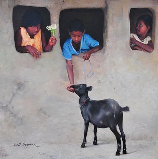Sunil Shegaonkar; RELIGION OF KINDNESS, 2016, Original Painting Acrylic, 48 x 48 inches. Artwork description: 241   THIS PAINTING HAVING THE SUBJECT OF TRUE INNOCENT CHILDLESSNESS AND KINDNESS. REAL ART. ACRYLIC ON CANVAS.  ...