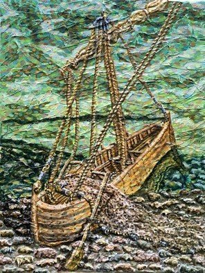 Stephen Vattimo; They Dropped Their Nets, 2017, Original Painting Acrylic, 11 x 14 inches. Artwork description: 241 This a painting of a first century Gallian Fishing boat, most likely the very type of boat used by Peter when He was called by Jesus to follow him. This illustration is part of a bigger of a mural I am working on, about the ministry Of ...