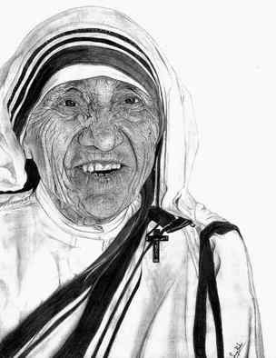 Surya Balu; Mother Teresa, 2014, Original Drawing Charcoal, 11.5 x 16.9 inches. Artwork description: 241  Charcoal and Graphite on Ivory - 150 gsm paper. Laminated work. ...