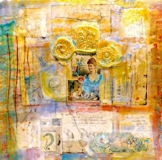 Susan Leopold; Pretiosa, 2005, Original Mixed Media, 36 x 36 inches. Artwork description: 241 Collage, mixed media and encaustic on panel. Portrait of woman, memories, dreams, symbols, past and present....