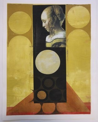 Suzanne Benton; The REader, 2015, Original Printmaking Other, 13.5 x 18 inches. Artwork description: 241    Vermeer, Proust, collage, mixed media, printmaking, Chine colle, color, form, structure, layers, interweaving, Touch of Vermeer, From Paintings in Proust spotlight to art history   ...