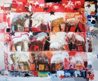 Svetlin Nenov; Circus Elephants, 2010, Original Painting Oil, 120 x 100 cm. 