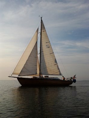 Markus Kruse, 'Testing Sat 20181208', 2018, original Photography Color, 36 x 61  x 1 inches. Artwork description: 1911 original sailboat.  Water testing, wooden boat.  No spaces after.  and then some. ...