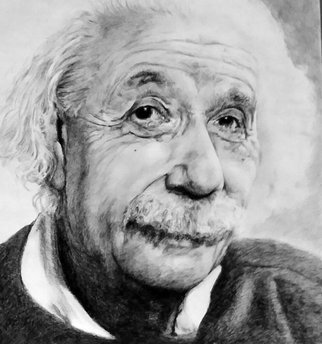 Adam Burgess; Einstein , 2015, Original Drawing Charcoal, 18 x 24 inches. Artwork description: 241   This drawing was done bease I have alays admired this man.        ...