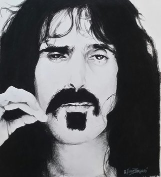 Adam Burgess; Frank Zappa, 2014, Original Drawing Charcoal, 11 x 17 inches. Artwork description: 241    This is an original charcoal drawin. There is a limited run of 25 of these available.    ...