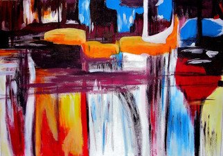 Tia Bley; Eastern Port, 2017, Original Painting Acrylic, 100 x 70 cm. Artwork description: 241 I love the atmosphere of old ports where you can find fishing boats, old sailboats and yachts, all crumped up in a small place. Abstraction helps to catch the atmosphere and inspire imagination. ...