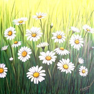 Tatyana Leksikova; Daisies Blossom, 2013, Original Painting Oil, 18 x 18 inches. Artwork description: 241  Flowers Landscape, Tatyana Leksikova, Oil on Canvas, Painting, www. artbytatyana. com, Toronto, Mississauga, Art for sale, paintings, art, gallery, buy, original, Modern, Abstract, FOR SALE, Floral, Fine Art, Decorative, Acrylic, online, artists, Studio, expressionism, impressionism, contemporary, realism, cityscape, ...