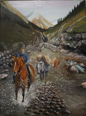 Terry Bearden; Riding The Ridge, 2013, Original Painting Oil, 24.2 x 18 inches. Artwork description: 241   this is about how bleauiful our open moutains can be. this is an area where the artist lives and love  ...