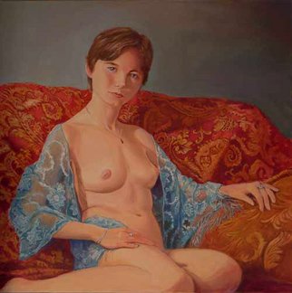 Tomas Omaoldomhnaigh; Patricia, 2006, Original Painting Oil, 24 x 24 inches. Artwork description: 241  nude seated ...