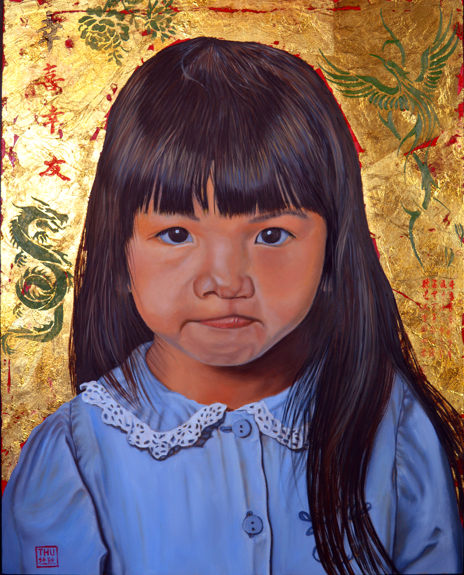 Thu Nguyen; Determination, 2019, Original Painting Oil, 16 x 20 inches. Artwork description: 241 This is an original oil and gold leaf on panel painting, image size 16 x 20 inches, framed.If you love portrait paintings for your art collection, this one is for youThis painting is part of Amelie- An SeriesAmelie- An was born in Can Tho, ...