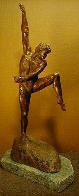 Terry Mollo, 'Dancing Boy', 2003, original Sculpture Mixed, 8 x 22  x 14 inches. Artwork description: 2307 A young dancer enjoys an extended  moment of balance. This original ( NFS) is stoneware with a bronze patina mounted on a green granite base. Available in bonded bronze or cast stone. ...