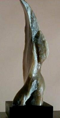 Terry Mollo, 'Heavens Gate', 2004, original Sculpture Stone, 8 x 15  x 5 inches. Artwork description: 1911 On one side the form is figurative, realistic and clear; on the other side it is abstract, translucent and vague. Carved from Italian brown agate and mounted on a stone base. This is a partial side view....