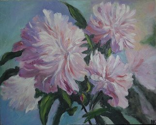 Natalia Kolesnichenko; Pink Peonies, 2017, Original Painting Oil, 50.5 x 40.5 cm. Artwork description: 241 flowers, peones...