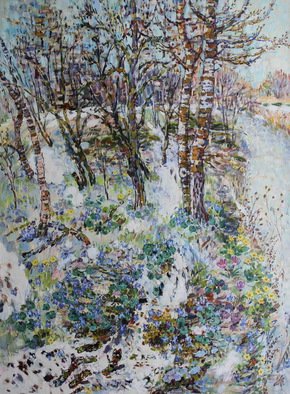Valentina  Lusenkova; Primroses, 2009, Original Painting Oil, 60 x 80 cm. Artwork description: 241  Primroses first flowers , Spring, the beginning of spring ...
