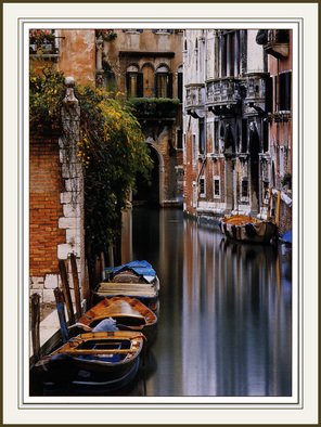 Michael Seewald; Canal Reflections, Venice..., 1994, Original Photography Color, 21 x 26 inches. Artwork description: 241 Winner,' Best of Show' , San Diego International Photographic Competition, 1996, besting over 3,300 world- wide entries. While working the rainiest day, making for great light, the rain stopped for a few seconds and the light became perfect.   Originals and Reproductions avial. .  Original photograph, signed ...