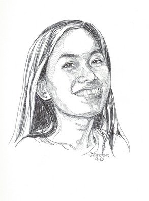 Evie O. Bridges; Chelo, 2012, Original Drawing Pen, 11 x 8 inches. Artwork description: 241          Rough Sketch              ...