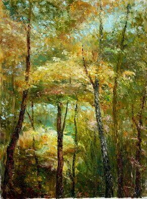 Vladimir Volosov, 'Autumn Forest Elegy', 2023, original Painting Oil, 18 x 24  x 1 inches. Artwork description: 1911 Vladimir Volosov is an  established American artist with international exposure.After an accomplished career at the forefront of modern physics - as a PhD scientist and professor, he turned to visual arts after years of strenuous study of the earths fragility, which led to his realisation of the ...