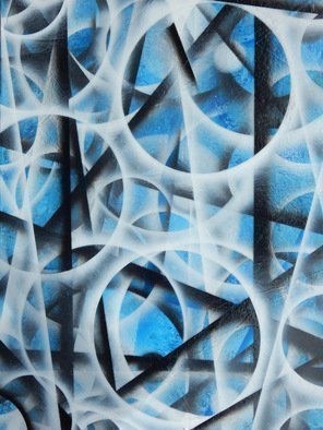 Will Birdwell; Hindsight, 2018, Original Painting Oil, 24 x 36 inches. Artwork description: 241 OIL ON CANVAS ABSTRACT PAINTING.  BEAUTIFL BLUE, BLACK AND WHITE COLOR IN GEOMETRIC DESIGN...