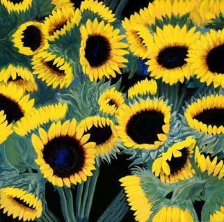Wm Kelly Bailey; Sunflowers, 2007, Original Painting Acrylic, 12 x 12 inches. Artwork description: 241  Sunflowers, acrylic painting on deep cradled wood panel, 12 x 12 x 2.  Can either stand on a surface or hang on the wall. ...