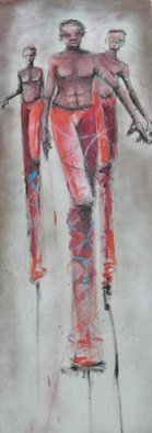 Xavier Mc Phie; Moko Men, 2012, Original Painting Acrylic, 1.6 x 4.7 feet. Artwork description: 241   Moko Men, Island Carnival Series.                    ...