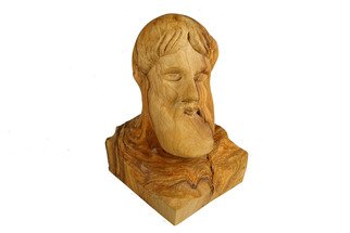 Kir Asariotis; Zeus, 2014, Original Sculpture Wood, 8 x 10 cm. Artwork description: 241   zeus ancient Athenian god. carving olive wood   ...