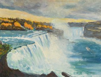 Vladimir Yaskin; Niagara Falls, 2013, Original Painting Oil, 45 x 35 cm. Artwork description: 241      Niagara falls, Autumn, landscape     Girl from Tunisia portrait  Niagara falls, Futumn, landscape  ...