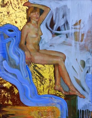 Nataliya Yatel; Golden Nude, 2012, Original Painting Oil, 70 x 90 cm. 