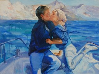 Nataliya Yatel; Lovers On A Yacht, 2011, Original Painting Oil, 80 x 60 cm. 
