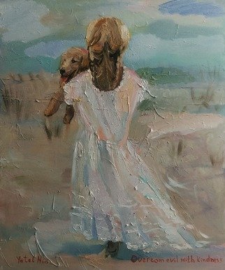 Nataliya Yatel; Overcome Evil With Kindness, 2015, Original Painting Oil, 60 x 80 cm. Artwork description: 241  impressionism people figurative dog   ...