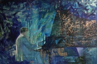 Nataliya Yatel; Pianist The Name Of Jazz ..., 2012, Original Painting Oil, 115 x 77 cm. 