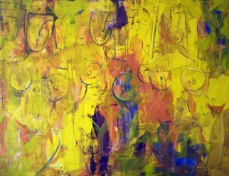 Paul Ygartua; Yellow Ladies, 2007, Original Painting Acrylic, 180 x 120 cm. 
