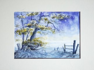 Yulia Schuster; One Summer Night, 2016, Original Watercolor, 28 x 20 cm. Artwork description: 241 This is one of my watercolour landscape paintings. Painting size 28 x 20cm set in 30 x 40 cm acid free cream white mount and ready to place in standard 30 x 40 cm frame .COMES UNFRAMEDUsing artists  quality paints and paper. It is signed and ...