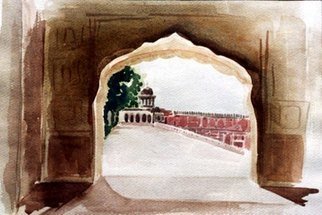 Zahir Uddin Babar Mughal;   I Like View, 2009, Original Watercolor, 20 x 15 inches. Artwork description: 241    shahlimar garden   ...