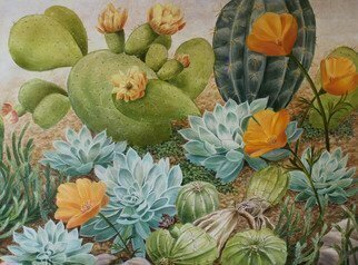 Marsha Bowers; Cactus Extravaganza, 2020, Original Painting Oil, 48 x 36 inches. Artwork description: 241 This painting was inspired by my own garden. I have always loved cactus and succulents and the beautiful textures, colors and varieties they have. I wanted to do a large scale painting to showcase their beauty. ...