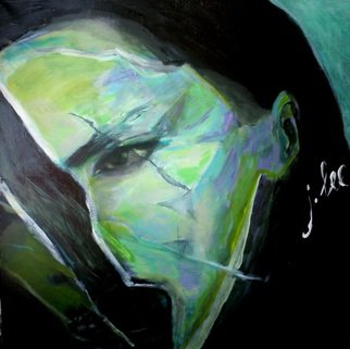 Juris Libeks; Green, 2016, Original Painting Acrylic, 95 x 95 cm. Artwork description: 241  green, face, painting, girl, ...