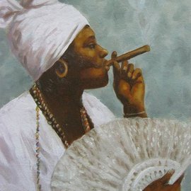 Angel Cruz: 'La Madama', 2011 Oil Painting, Figurative. Artist Description: Puerto Rico.A Madama, or Madam, is a spiritual healer and seer in the Latin American culture.  Oil on canvas over wood panel.  ...