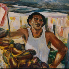 Sylva Zalmanson: 'Greengrocer', 2009 Acrylic Painting, People. Artist Description:  Greengrocer, man, people, figurative ...