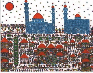 Adib Fattal: 'The Sultan Hasan Mosque in Egypt', 2007 Marker Drawing, Undecided. 
