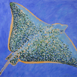 Agnieszka Praxmayer: 'Flying fish', 2006 Oil Painting, Sea Life. 
