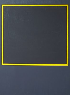 Anders Hingel: 'Black space i', 2017 Giclee, Minimalism. The challenge of minimalistic expression is use very simple signs for aiming at creating feelings and sensations. It is a play between simple forms, little variance of light and a limited span of colors. Here yellow, square and two blacks. Don t care to ask me to explain what happens, ...