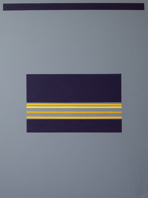 Anders Hingel: 'grey space ii', 2017 Giclee, Minimalism. The challenge of minimalistic expression is use very simple signs for aiming at creating feelings and sensations. It is a play between simple forms, little variance of light and a limited span of colors. Here line, square and blue, yellow, grey. Don t care to ask me to explain what ...