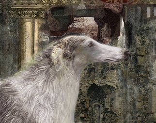 Airton Sobreira: 'Borzoi', 2011 Digital Painting, Dogs.    original digigraph signed on canvas   ...