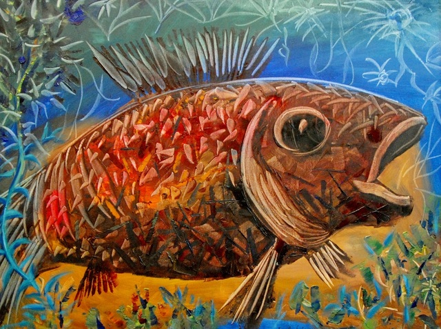 Artist Mile Albijanic. 'Big Fish Ii' Artwork Image, Created in 2010, Original Drawing Ink. #art #artist