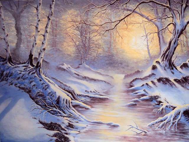 Artist Alejandro Del Valle. 'Snowland' Artwork Image, Created in 2015, Original Painting Oil. #art #artist